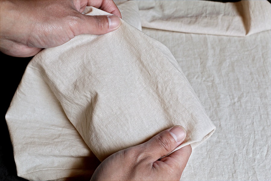 【生地サンプル】洗いをかけた 綿麻ライトキャンバス nw加工 【コットン リネン 生地 無地】