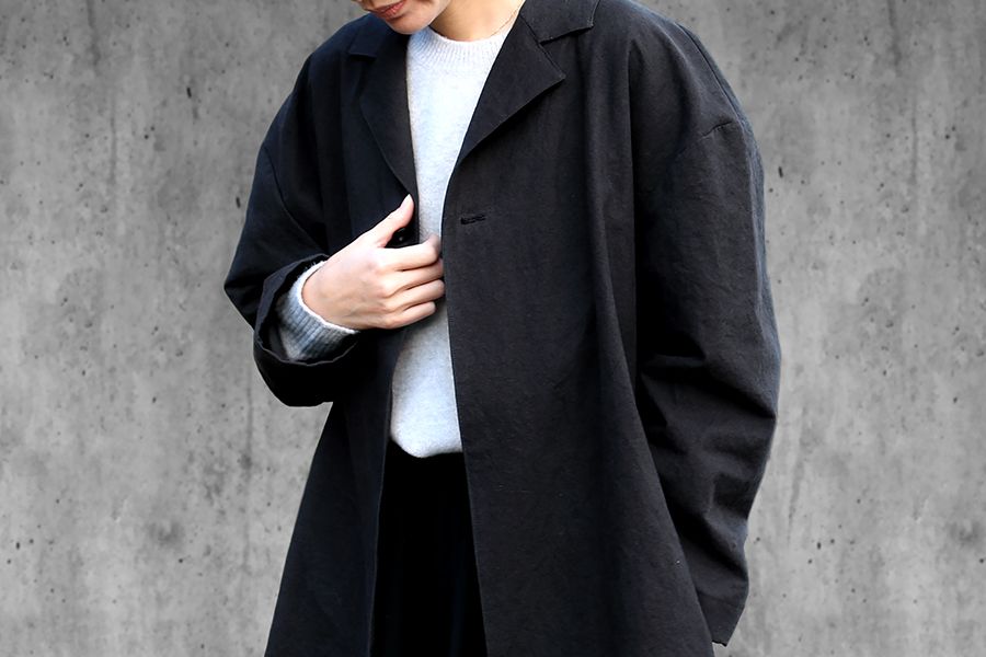 【生地サンプル】ワイド幅 洗いをかけた 高密度 綿麻ヘビーウェザー 直接染め 【コットン リネン 綿麻 生地 無地】