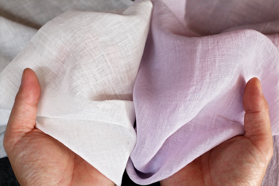 【超特価品 在庫限り】近江強撚リネンボイル 60番手【麻 生地 無地】