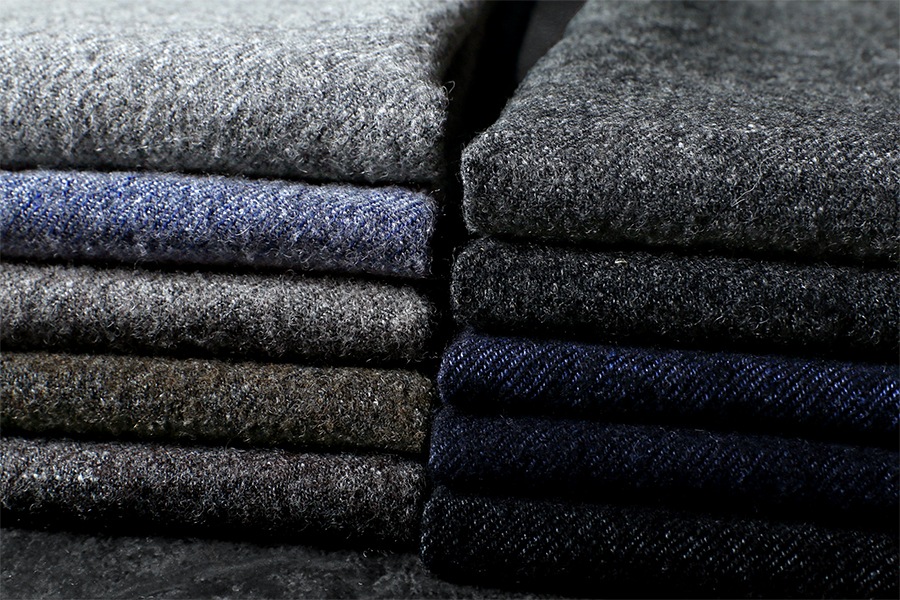 生地サンプル】洗いをかけた 綾織 シェットランドウールリネン【麻 毛