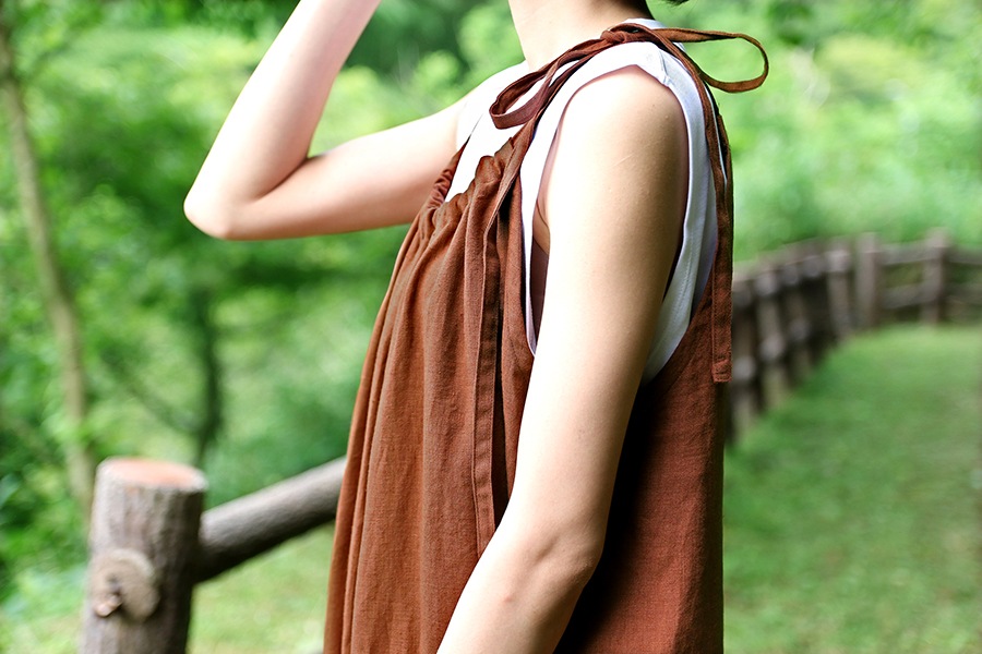 【生地サンプル】洗いをかけた フレンチリネン 天日干し 40番手 【麻 生地 無地】