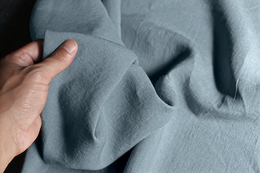 【生地サンプル】洗いをかけた フレンチリネン 天日干し 40番手 【麻 生地 無地】