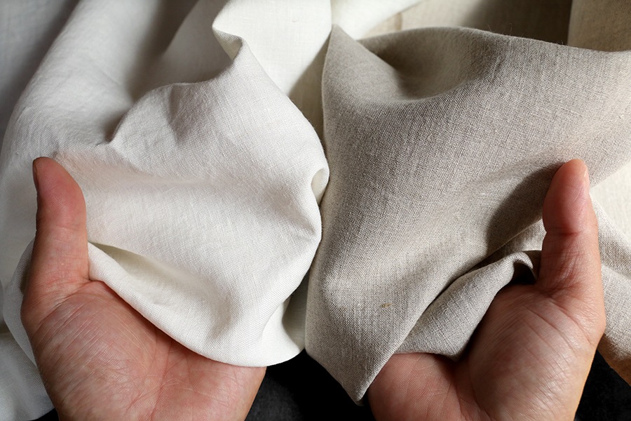 生地サンプル】洗いをかけた フレンチリネン 天日干し 40番手