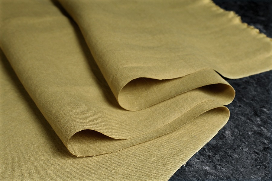 ミュシャ　リネン 20％OFF】ベージュ1点限り/ミモザ刺繍コットンリネン シャツ