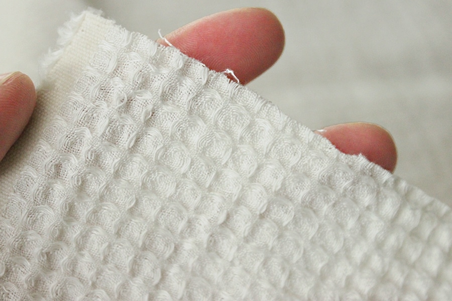 洗いをかけた 40/1番手 ベルギーリネンワッフル 柔軟加工 【麻 生地 無地 タオル キッチンクロス】