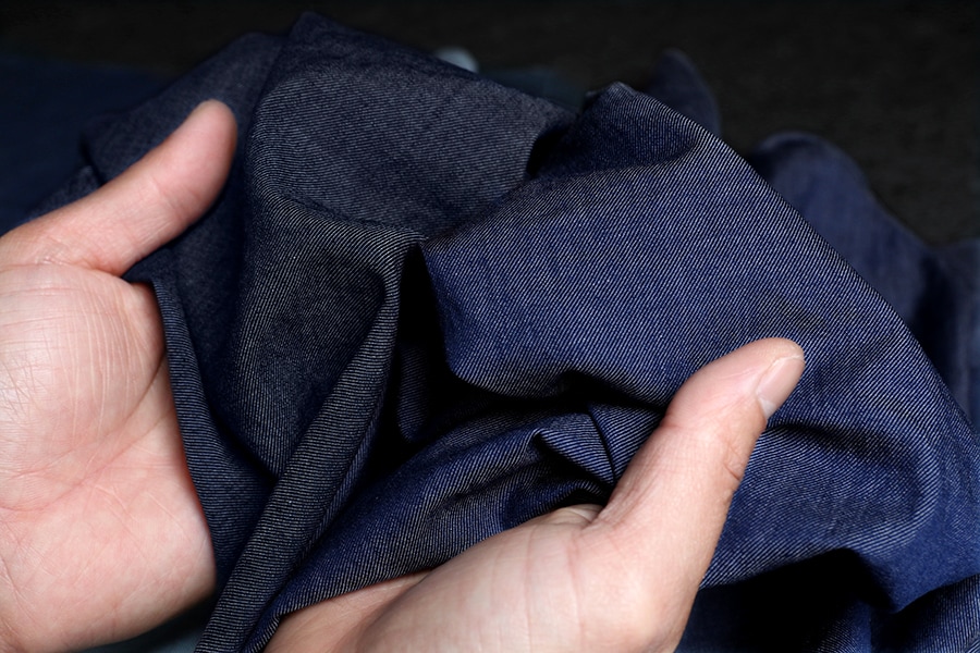 【反物販売】洗いをかけた 児島 3.5オンス ふわふわデニム 【コットン(綿) 生地 無地】