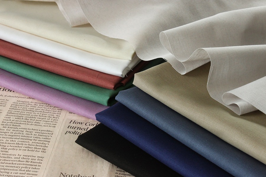 洗いをかけた 綿麻ボイル 【コットン リネン 生地 無地】