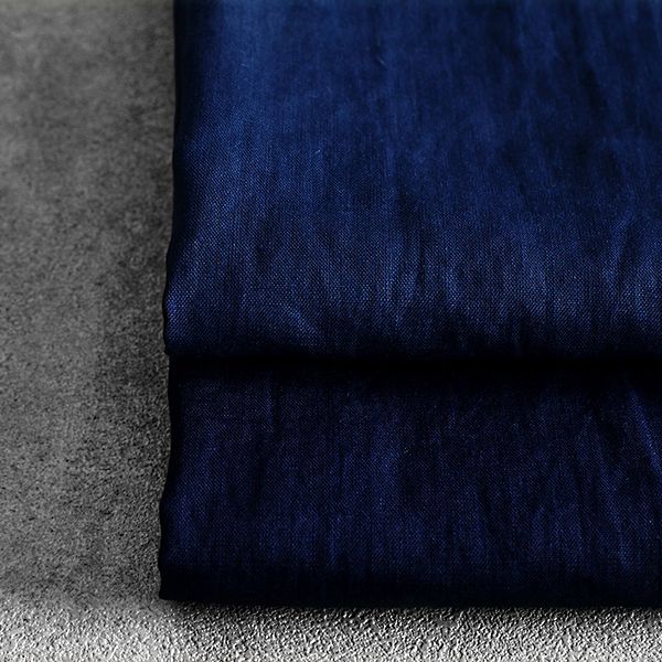 反物販売】洗いをかけた ベルギーリネン インディゴダイド 60番手 児島