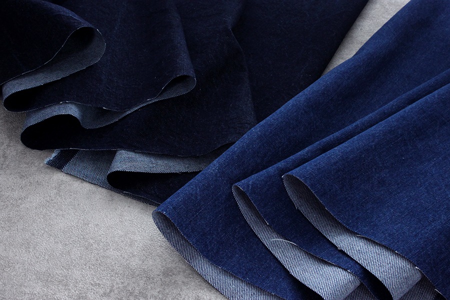 【反物販売】洗いをかけた 児島 12オンスデニム ストーンバイオウォッシュ加工 【コットン(綿) 生地 無地】