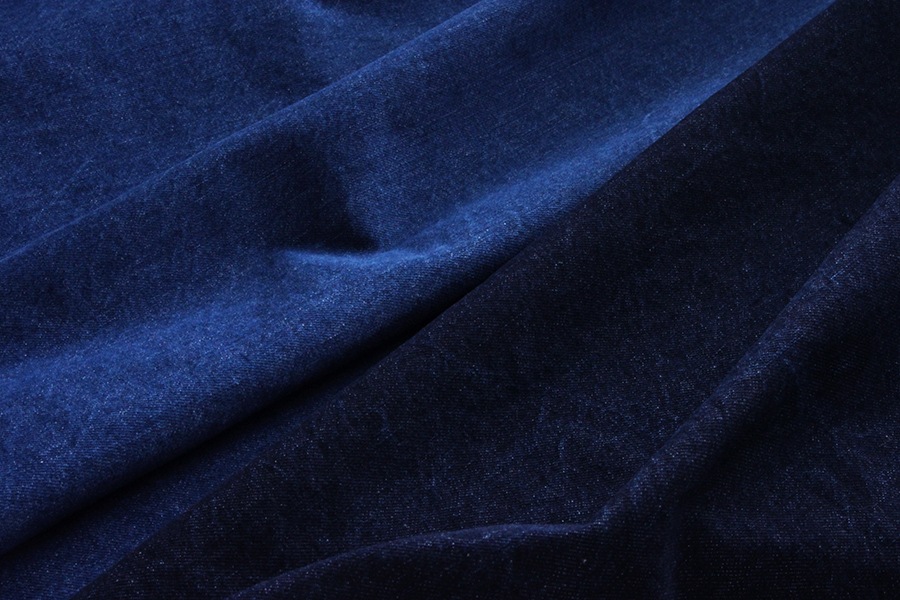 【反物販売】洗いをかけた 児島 12オンスデニム ストーンバイオウォッシュ加工 【コットン(綿) 生地 無地】