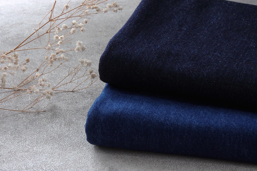 【反物販売】洗いをかけた 児島 12オンスデニム ストーンバイオウォッシュ加工 【コットン(綿) 生地 無地】