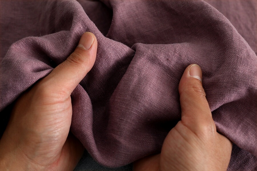 【生地サンプル】ワイド幅 洗いをかけた フレンチリネンツイル bw加工 25番手 【麻 生地 無地】