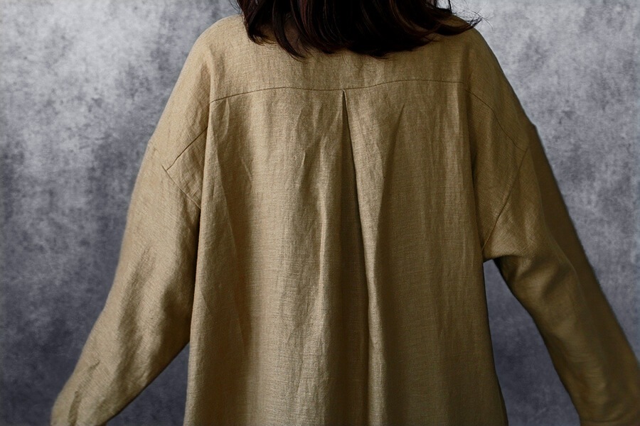 【生地サンプル】ワイド幅 洗いをかけた フレンチリネンツイル bw加工 25番手 【麻 生地 無地】