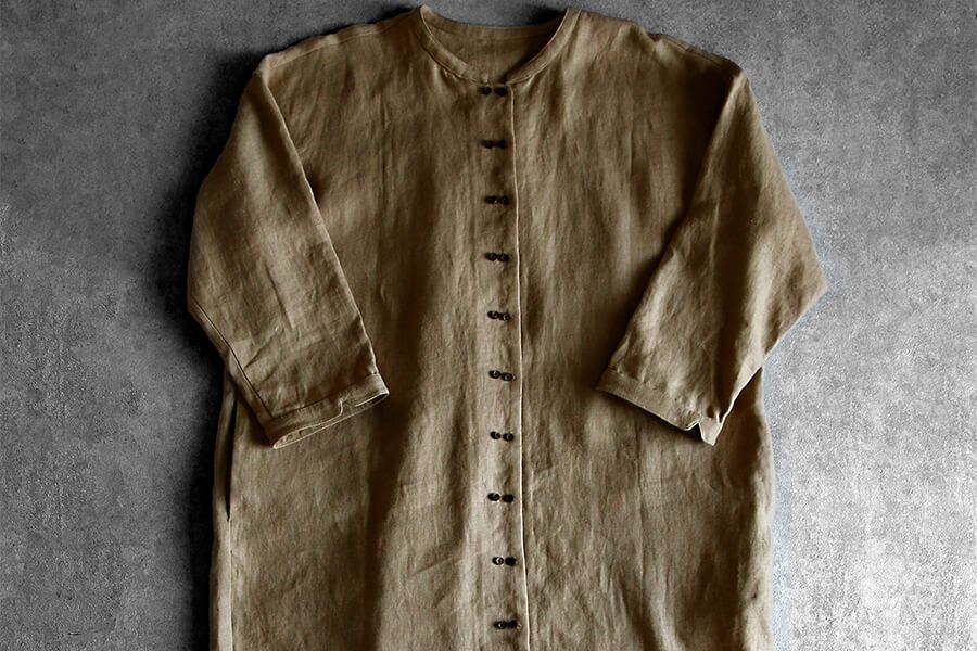 【生地サンプル】ワイド幅 洗いをかけた フレンチリネンツイル bw加工 25番手 【麻 生地 無地】