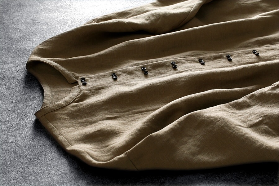 【生地サンプル】ワイド幅 洗いをかけた フレンチリネンツイル bw加工 25番手 【麻 生地 無地】