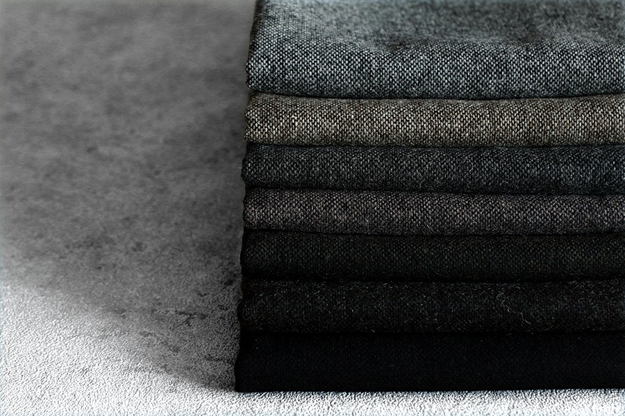 【反物販売】ワイド幅 先染め ウールツイード 10番手 【毛 生地 無地】