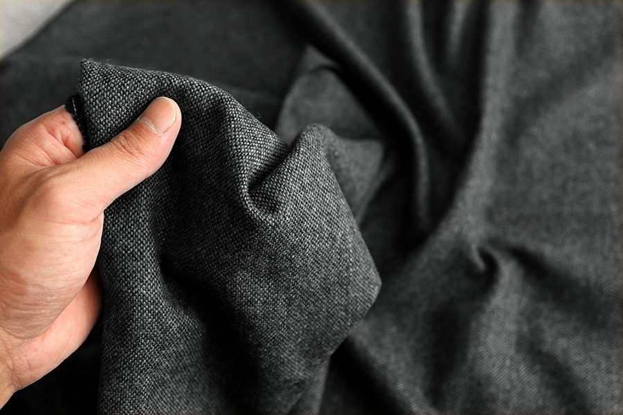 【反物販売】ワイド幅 先染め ウールツイード 10番手 【毛 生地 無地】