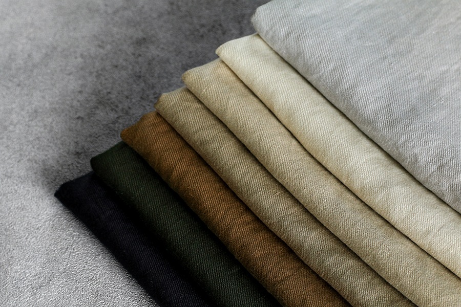 洗いをかけた 40 1番手 綾織 フレンチリネン オーバーダイドウォッシュ加工 Apuhouse Fabric 公式生地通販サイト