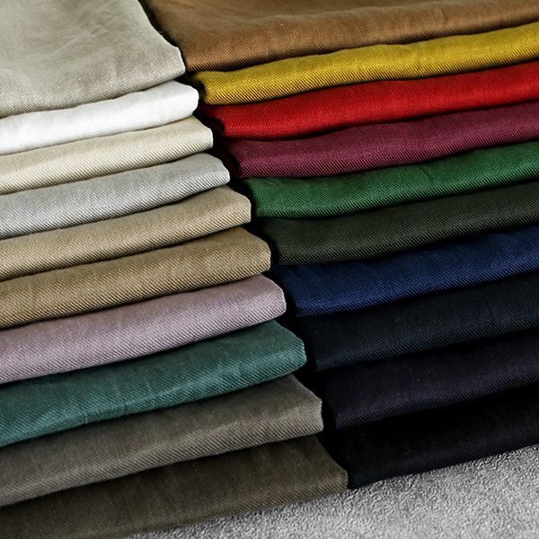 【生地サンプル】洗いをかけた 綾織 フレンチリネン odw加工  40番手【麻 生地 無地】