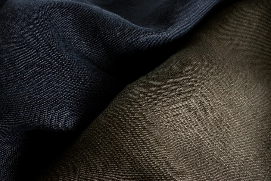 【生地サンプル】洗いをかけた 綾織 フレンチリネン odw加工  40番手【麻 生地 無地】