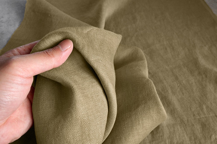 【生地サンプル】洗いをかけた 綾織 フレンチリネン odw加工  40番手【麻 生地 無地】