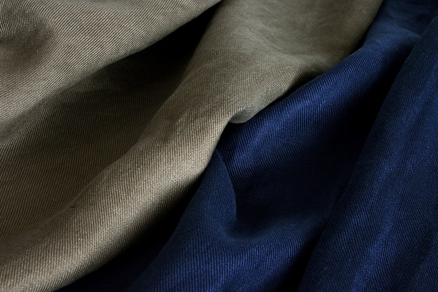 【生地サンプル】洗いをかけた 綾織 フレンチリネン odw加工  40番手【麻 生地 無地】