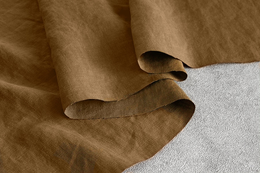 【生地サンプル】洗いをかけた 綾織 フレンチリネン odw加工  40番手【麻 生地 無地】