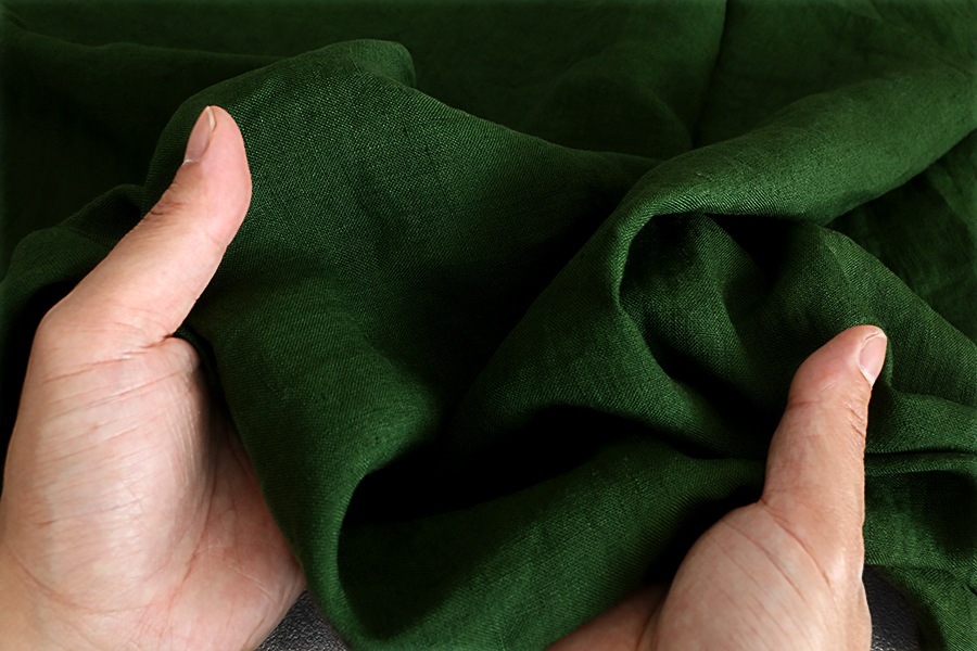 【反物販売】洗いをかけた 高密度リネンウェザー 40番手 【麻 生地 無地】