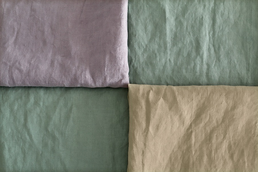 【反物販売】洗いをかけた 高密度リネンウェザー 40番手 【麻 生地 無地】