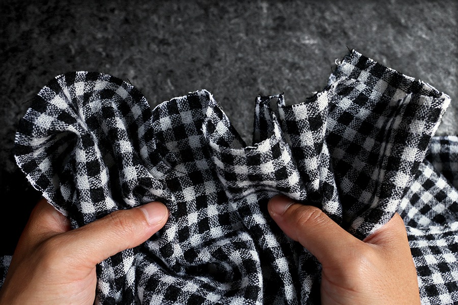 【生地サンプル】洗いをかけた ウールガーゼ ギンガムチェック 2/48番手 【毛 生地 ストール】