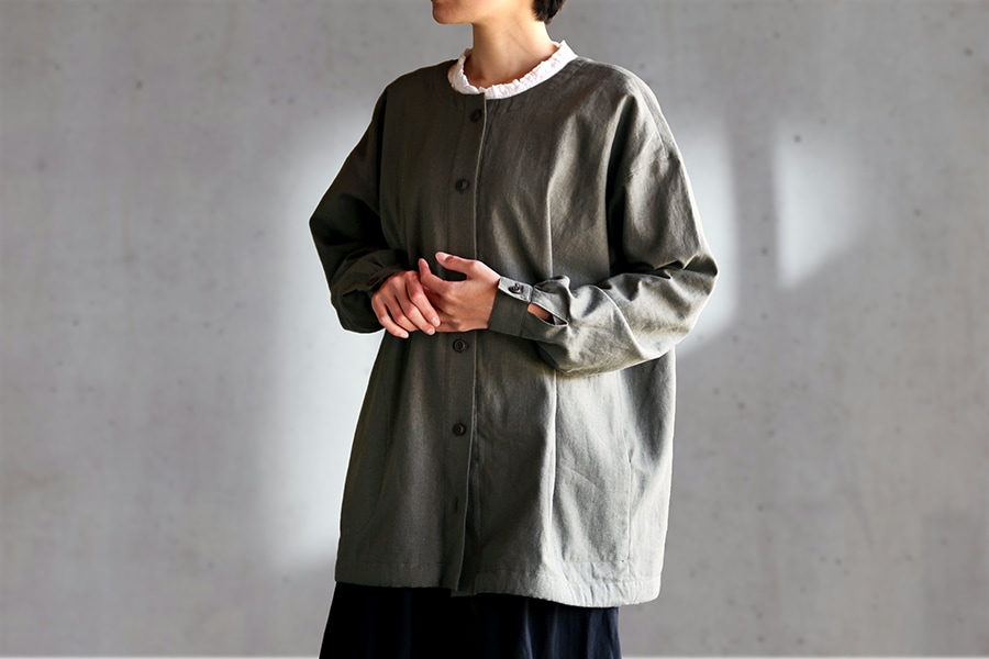 洗いをかけた 綿麻キャンバス 【コットン リネン 生地 無地】