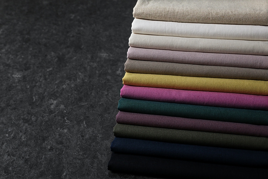 洗いをかけた 綿麻キャンバス 【コットン リネン 生地 無地】