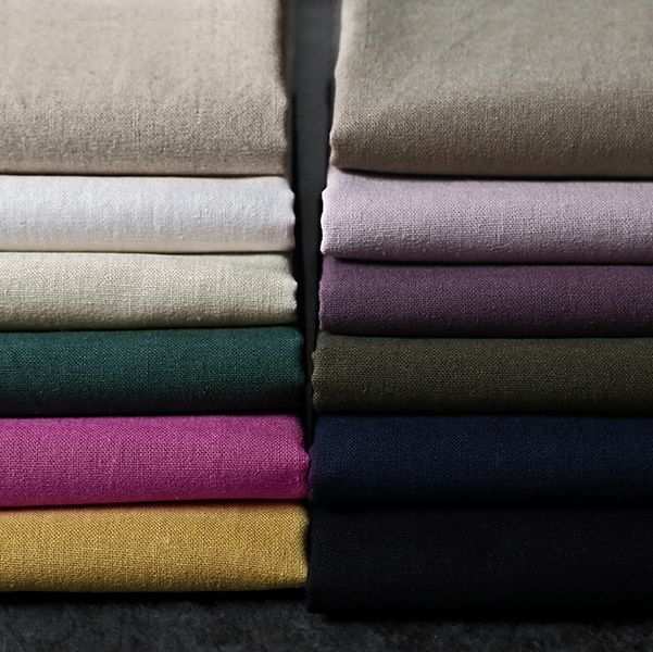 洗いをかけた 綿麻キャンバス 【コットン リネン 生地 無地】