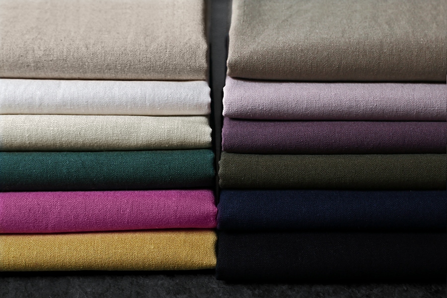 洗いをかけた 綿麻キャンバス 【コットン リネン 生地 無地】