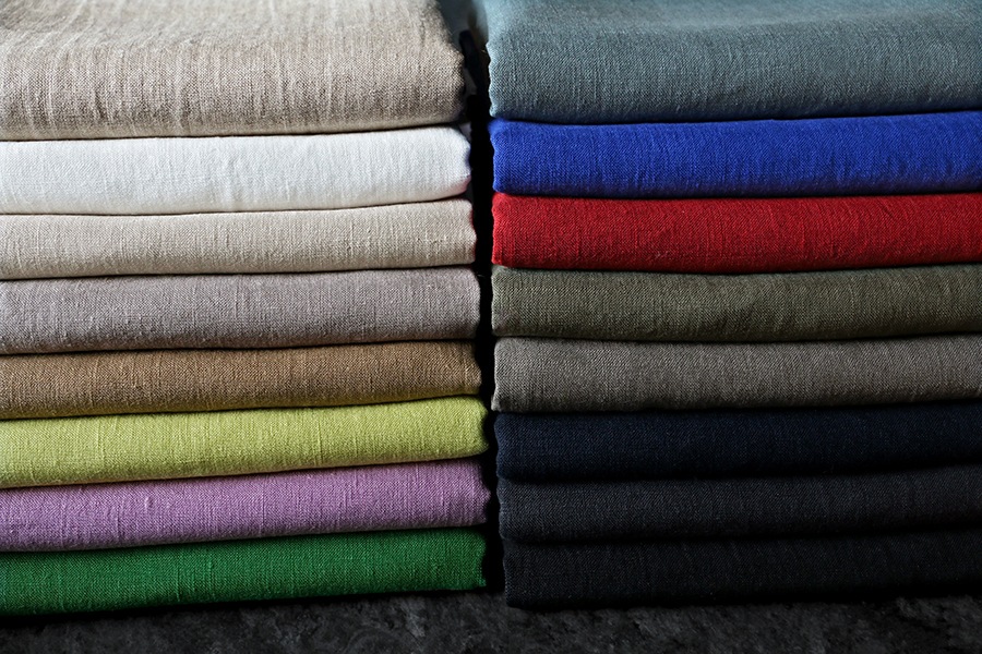 ワイド幅 フレンチリネンポプリン 40番手 【麻 生地 無地】