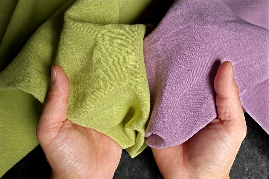 ワイド幅 フレンチリネンポプリン 40番手 【麻 生地 無地】