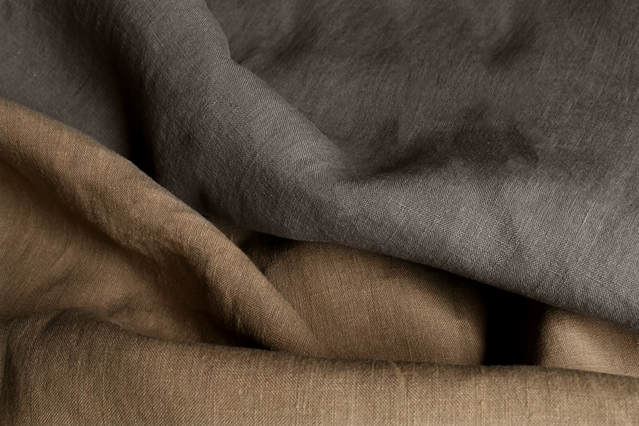 ワイド幅 フレンチリネンポプリン 40番手 【麻 生地 無地】