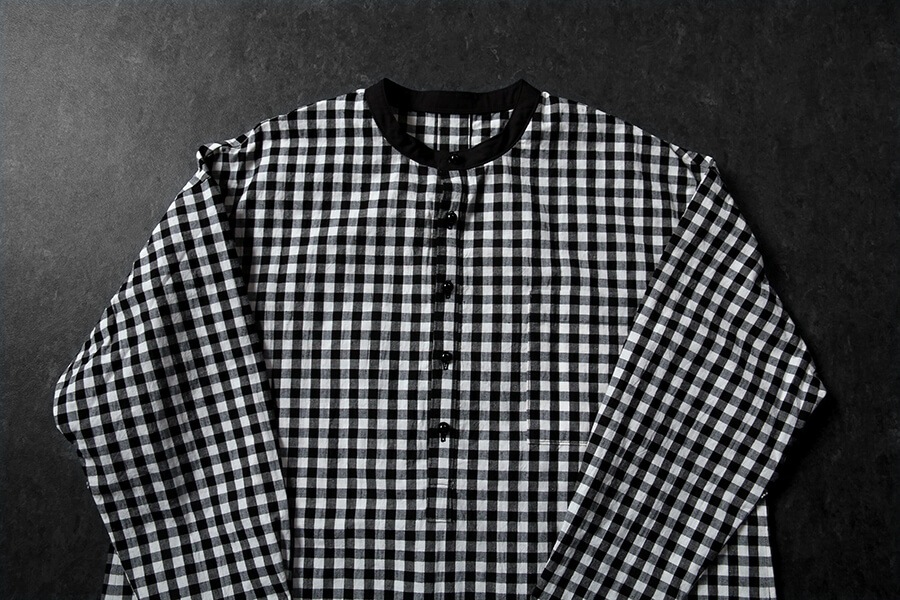 【反物販売】先染め 高密度 綿麻ウェザー ギンガムチェック 【コットン リネン 生地】