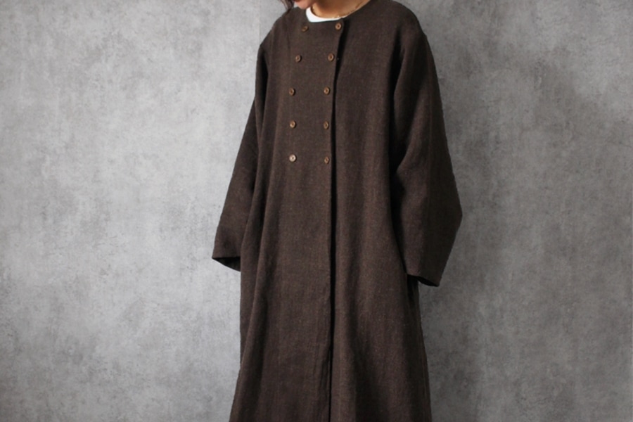 反物販売】洗いをかけた 綾織 リネンウールビエラ起毛 【麻 毛 生地