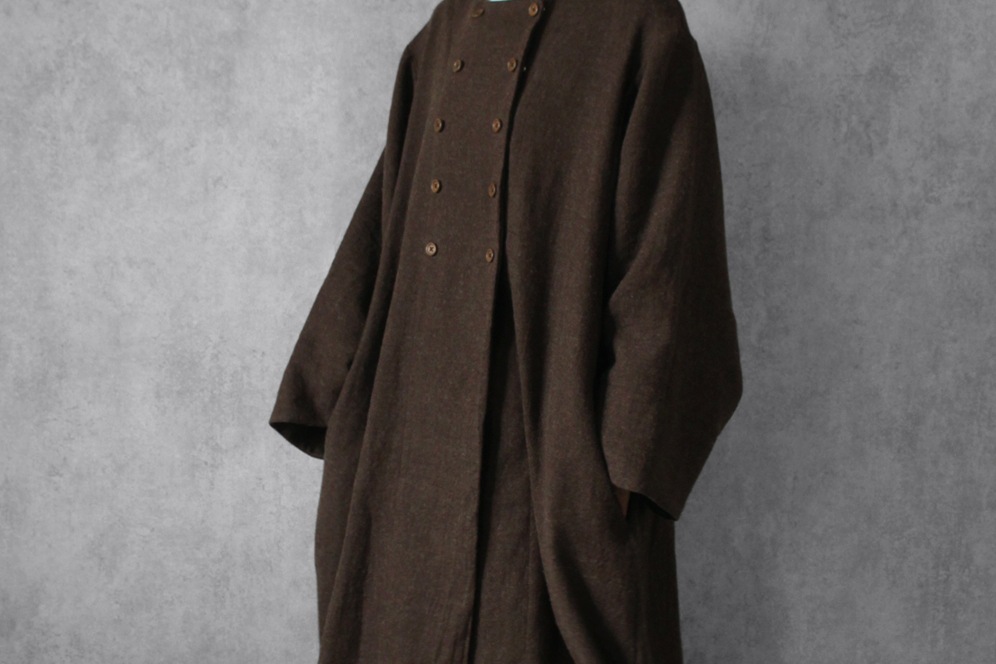 【反物販売】洗いをかけた 綾織 リネンウールビエラ起毛 【麻 毛 生地 無地】