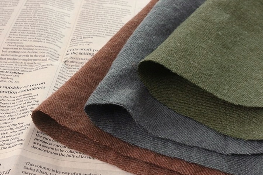 【反物販売】洗いをかけた 綾織 リネンウールビエラ起毛 【麻 毛 生地 無地】