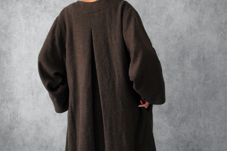 【反物販売】洗いをかけた 綾織 リネンウールビエラ起毛 【麻 毛 生地 無地】