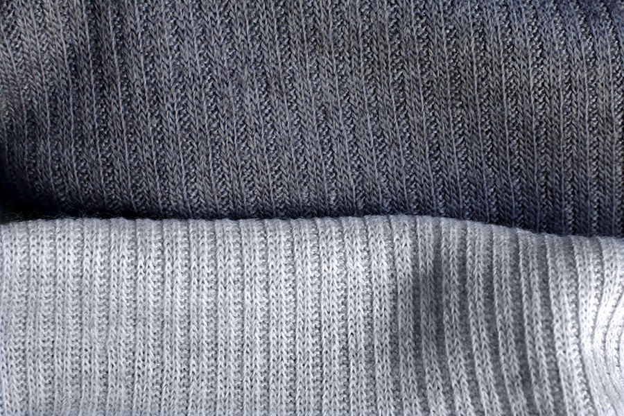 【生地サンプル】ワイド幅 ウール フレアリブニット 1/26番手【毛 無地 生地】