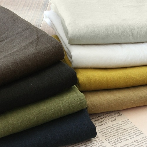 【反物販売】洗いをかけた 40/1番手 ヨーロッパリネン起毛 【麻 生地 無地】