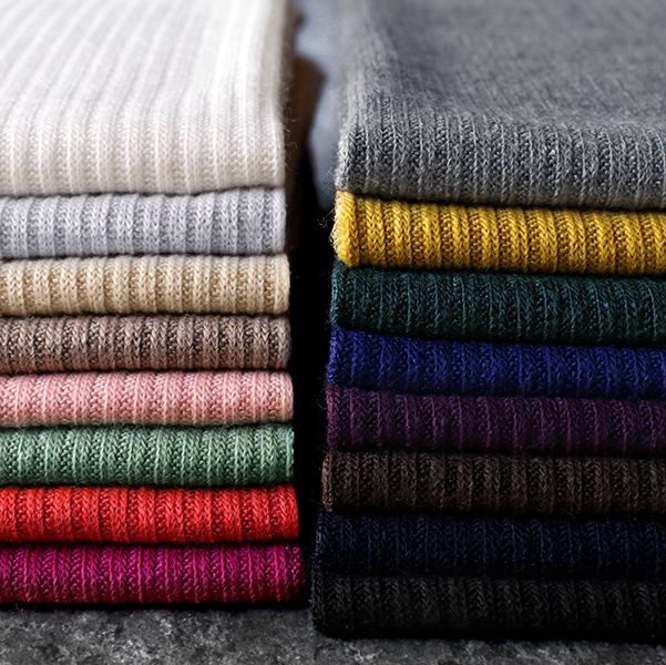 【反物販売】ワイド幅 ウール フレアリブニット 1/26番手【毛 無地 生地】