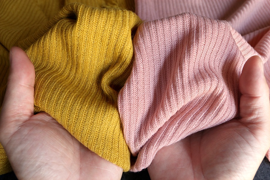 【反物販売】ワイド幅 ウール フレアリブニット 1/26番手【毛 無地 生地】