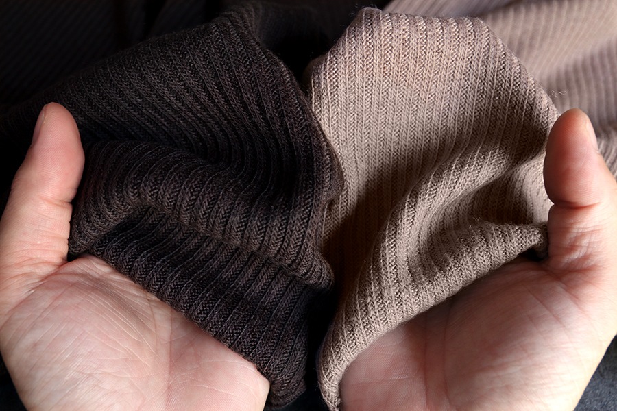 【反物販売】ワイド幅 ウール フレアリブニット 1/26番手【毛 無地 生地】