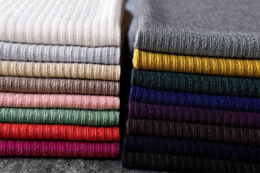 【反物販売】ワイド幅 ウール フレアリブニット 1/26番手【毛 無地 生地】