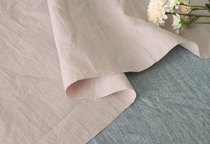 【反物販売】洗いをかけた 先染め 綿和紙シャンブレー nw加工 【コットン 生地 無地】