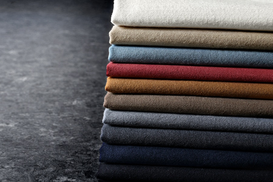 【生地サンプル】ワイド幅 コットンウールツイル ウォッシャブル 【毛 生地 ストール】